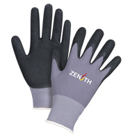 Gants ZX-1 de premi&egrave;re qualit&eacute; compatibles avec les &eacute;crans tactiles, 8/Moyen, R&ecirc;vetement Nitrile/Mousse de nitrile, Calibre 15, Enveloppe en Nylon Cantin et fils