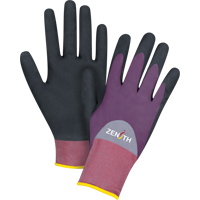 Gants enduits de premi&egrave;re qualit&eacute; ZX-2, 9/Grand, R&ecirc;vetement Nitrile/Mousse de nitrile, Calibre 18, Enveloppe en Nylon Cantin et fils