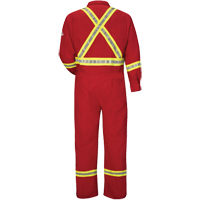 Flame-Resistant Deluxe Coveralls with Reflective Trim, Size 38, Red, 5.6 cal/cm² Cantin et fils