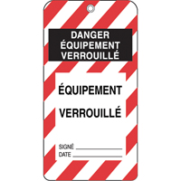 &eacute;tiquettes de verrouillage, Plastique, 3" la x 5-3/4" h, Français Cantin et fils