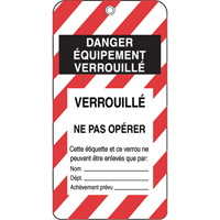 &eacute;tiquettes de verrouillage, Plastique, 3" la x 5-3/4" h, Français Cantin et fils