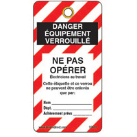 &eacute;tiquettes de verrouillage, Plastique, 3" la x 5-3/4" h, Français Cantin et fils