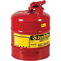 Bidons s&eacute;curitaires, Type I, Acier, 5 gal. US, Rouge, Homologu&eacute; FM/List&eacute; UL/ULC Cantin et fils