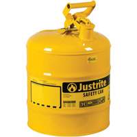 Safety Cans, Type I, Steel, 5 US gal., Yellow, FM Approved/UL/ULC Listed Cantin et fils