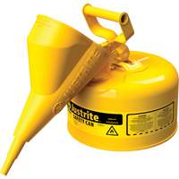 Safety Cans, Type I, Steel, 2.5 US gal., Yellow, FM Approved/UL/ULC Listed Cantin et fils
