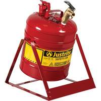 Laboratory Safety Can with Faucet, Type I, Steel, 5 US gal., Red, FM Approved Cantin et fils