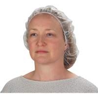 Non-Woven Bouffant Caps, Polypropylene, 21"/Large, White Cantin et fils