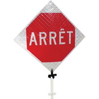 "Arr&ecirc;t" Pole Sign, 24" x 24", Aluminum, French Cantin et fils