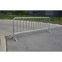 Portable Barrier, Interlocking, 102" L x 40" H, Silver Cantin et fils