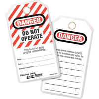 Lockout Tags, Plastic, 3-1/8" W x 6-1/2" H, English Cantin et fils