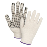 Gants l&eacute;gers tricot&eacute;s &agrave; pois, Poly/coton, Un c&ocirc;t&eacute;, Calibre 7, T-petit Cantin et fils