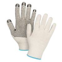 Gants l&eacute;gers tricot&eacute;s &agrave; pois, Poly/coton, Un c&ocirc;t&eacute;, Calibre 7, T-Grand Cantin et fils