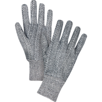 Gants de jersey, Grand, Poivre et sel, Non doubl&eacute;, Poignet en tricot Cantin et fils