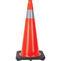 C&ocirc;ne de signalisation, 28", Orange, Bande(s) r&eacute;fl&eacute;chissante(s) 4" Cantin et fils