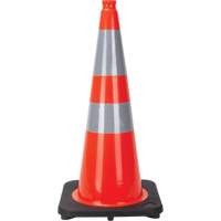 C&ocirc;ne de signalisation, 28", Orange, Bande(s) r&eacute;fl&eacute;chissante(s) 4" & 6" Cantin et fils