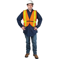 Veste de s&eacute;curit&eacute; d'usage standard, Orange haute visibilit&eacute;, Moyen, Polyester Cantin et fils