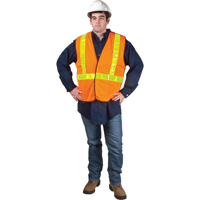 Veste de s&eacute;curit&eacute; pour la circulation d&eacute;tachable en cinq points, Orange haute visibilit&eacute;, Moyen, Polyester Cantin et fils
