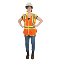 Veste d'arpenteur haute visibilit&eacute;, conforme &agrave; la CSA, Orange haute visibilit&eacute;, Moyen, Polyester Cantin et fils