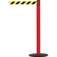 Advance TensaBarrier&reg; Barrier Post, Steel, 36" H, Black/Yellow Tape, 7.5' Tape Length Cantin et fils