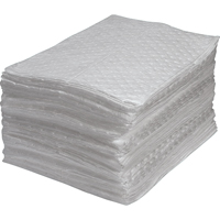 Feuilles absorbantes en fibres fines de premi&egrave;re qualit&eacute;, Huile seulement, 15" x 17", 30 gal. d'absorption Cantin et fils