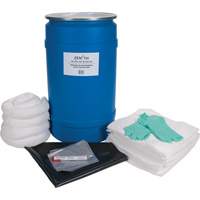 Trousse de lutte contre les d&eacute;versements pour &eacute;tabli, Huile seulement, Baril, Absorbance de 30 gal. US Cantin et fils
