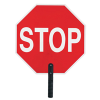 "Stop" Traffic Sign, 18" x 18", Plastic, English with Pictogram Cantin et fils