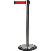 Free-Standing Crowd Control Barrier, Steel, 35" H, Red Tape, 12' Tape Length Cantin et fils