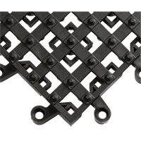 ErgoDeck&reg; Matting With Integrated No-Slip Cleats No. 553, PVC, 1-1/2' W x 1-1/2' L, 7/8" Thick, Black Cantin et fils