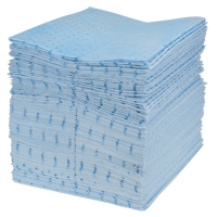 Feuilles absorbantes bleues li&eacute;es de premi&egrave;re qualit&eacute;, Huile seulement, 15" x 17", 15 gal. d'absorption Cantin et fils