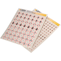 Assortiment d'&eacute;tiquettes avec pictogrammes sgh, Vinyle, Feuille, 1" lo x 1" la Cantin et fils