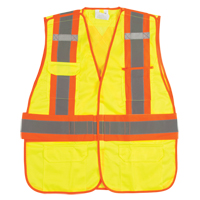 Veste d'arpenteur haute visibilit&eacute;, conforme &agrave; la CSA, Jaune lime haute visibilit&eacute;, Moyen, Polyester Cantin et fils