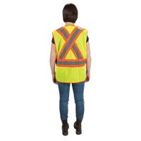 Veste d'arpenteur haute visibilit&eacute;, conforme &agrave; la CSA, Jaune lime haute visibilit&eacute;, Moyen, Polyester Cantin et fils