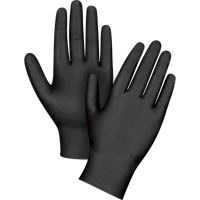 Gants d'examen de poids lourd &agrave; prise tactile, T-petit, Nitrile, 8 mils, Sans poudre, Noir Cantin et fils