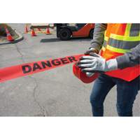"Danger" Barricade Tape, Bilingual, 3" W x 1000' L, 1.5 mils, Black on Red Cantin et fils
