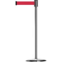 Slimline TensaBarrier&reg; Barrier Post, Steel, 38" H, Red Tape, 7.5' Tape Length Cantin et fils