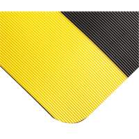 Corrugated Switchboard Matting No.702, 3' W x 75' L, 1/4" Thickness, Black/Yellow, PVC Cantin et fils