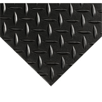 Diamond-Plate Switchboard Matting No.701, 4' W x 20' L, 1/4" Thickness, Black, PVC Cantin et fils