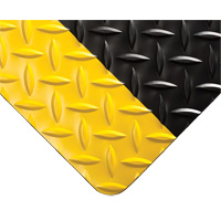 Diamond-Plate Switchboard Matting No.701, 3' W x 75' L, 1/4" Thickness, Black/Yellow, PVC Cantin et fils