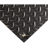 Electrically Conductive Mat No.785, 3' W x 10' L x 5/32" T, PVC, Diamond, Black Cantin et fils