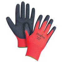 Black & Red Crinkle Grip Coated Gloves, 8/Medium, Rubber Latex Coating, 13 Gauge, Polyester Shell Cantin et fils