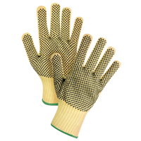 Gants tricot&eacute;s deux c&ocirc;t&eacute;s, sans couture, &agrave; pois, Taille Moyen/8, Calibre 7, Rev&ecirc;tement PVC, Enveloppe en Kevlar, ASTM ANSI niveau A2/EN 388 niveau 3 Cantin et fils