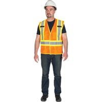 5-Point Tear-Away Premium Safety Vest , High Visibility Orange, Large/X-Large, Polyester Cantin et fils