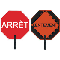 Double-Sided "Arr&ecirc;t/Lentement" Traffic Control Sign Cantin et fils