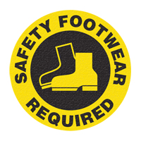 Panneau de signalisation au sol  Safety Footwear , Adh&eacute;sif, Anglais avec pictogramme Cantin et fils