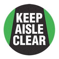 Panneau de signalisation au sol  Keep Aisle Clear , Adh&eacute;sif, Anglais avec pictogramme Cantin et fils