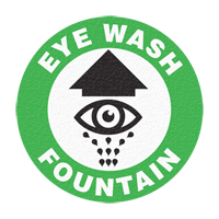 Panneau de signalisation au sol  Eye Wash Fountain , Adh&eacute;sif, Anglais avec pictogramme Cantin et fils