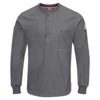 Excel FR&reg; Long Sleeve Henley Shirts, Small, Grey Cantin et fils