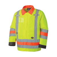 6037 Traffic Control Waterproof Safety Jacket, Polyester, High Visibility Lime-Yellow, X-Small Cantin et fils