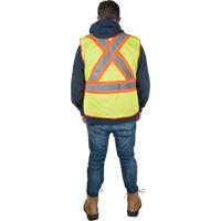 Veste d'arpenteur r&eacute;sistante aux flammes, Jaune lime haute visibilit&eacute;, Moyen, Polyester Cantin et fils