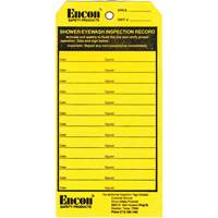 Emergency Shower & Eyewash Inspection Record Tag, Cardstock, 3-1/8" W x 6-1/4" H, English Cantin et fils